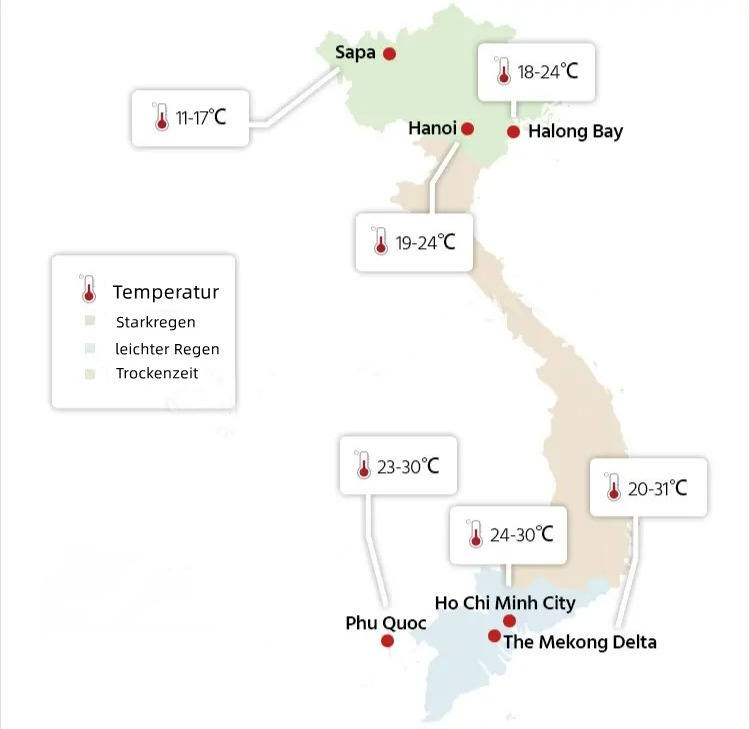 Wetter in den Regionen Vietnams im November