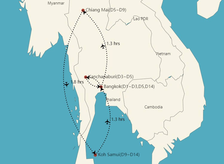 Thailand Rundreise mit Kindern 2 Wochen